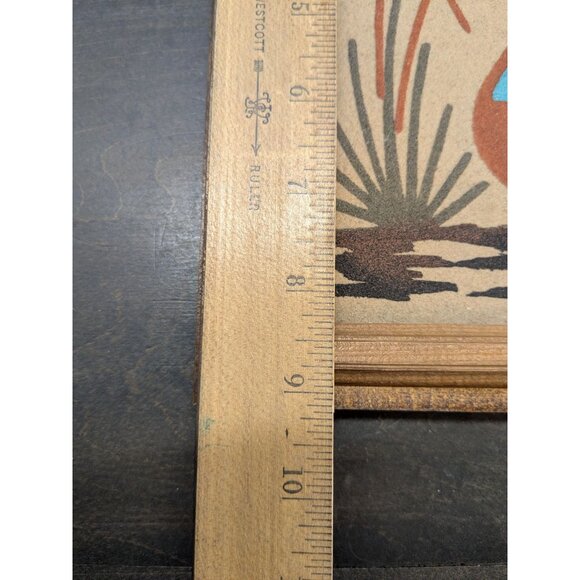 Vtg. M. Goldtooth Framed Navajo Sand Painting Signed  9.5" X9.5" Native American - Picture 11 of 16